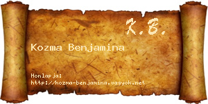 Kozma Benjamina névjegykártya