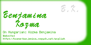 benjamina kozma business card